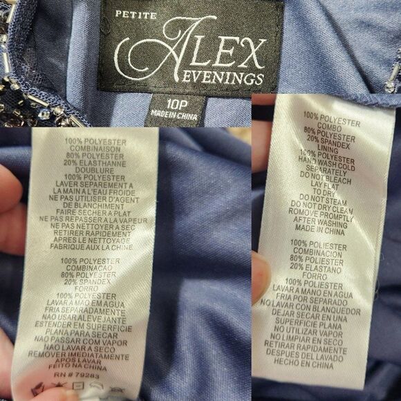 Alex Evenings A-Line Mesh Gown Beaded Illusion Sweetheart Neckline Size 10P NWT - Picture 14 of 16